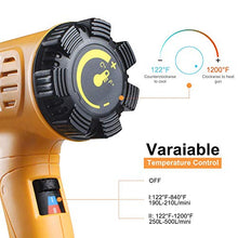 Load image into Gallery viewer, SEEKONE Heat Gun 1800W 122℉~1202℉（50℃- 650℃） Fast Heating Heavy Duty Hot Air Gun Kit Variable Temperature Control Overload Protection with 4 Nozzles for Crafts, Shrinking PVC, Stripping Paint(5.2FT)

