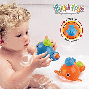 Dwi Dowellin Bath Toys Mold Free Fishing Games Swimming Whales BPA Free Water Table Pool Bath Time Bathtub Tub Toy for Toddlers Baby Kids Infant Girls Boys Age 1 2 3 4 5 6 Years Old Bathroom Fish Set