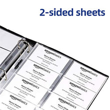 Load image into Gallery viewer, Amazon Basics Plastic Business Card Holder, Protector Sleeves for 3-Ring Binder, Transparent, 25-Pack
