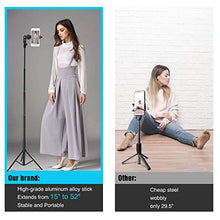 Load image into Gallery viewer, Selfie Stick Tripod 52 Inch Cell Phone Tripod Stand with Bluetooth Remote Smartphone for iPhone 11 Xs X 6 7 8, Android Cellphone Gopro Camera Mount Portable Monopod Feet Travel Lightweight

