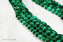 Load image into Gallery viewer, Malachite Necklace - Graduated barrel bead necklace - Antique
