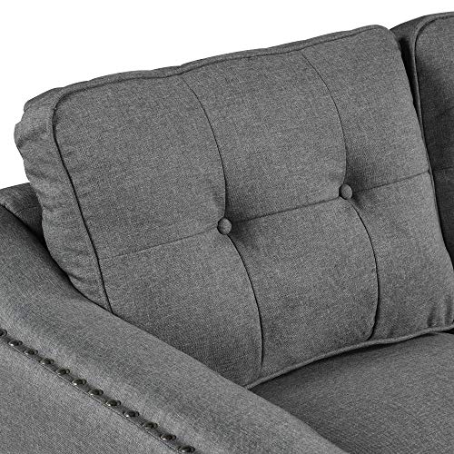 Load image into Gallery viewer, Harper & Bright Designs 3 Pieces Living Room Sets, Couch Set for Living Room with Sofa Loveseat and Armchair (Nail Trim - Grey)