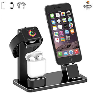 Wireless Charger iPhone 11, Airpods Charger Dock, 3 in 1 Phone Aluminum Alloy Charging Stand Compatible Apple Watch/iPhone X/8 Plus/8/7 Plus
