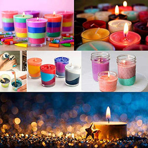 Kalolary Candle Wax Dye, Candle Dyes Making Candle 34 Color Candle Dyes for Candle Making with 100 Pieces Candle Wicks for DIY Candle Making Supplies