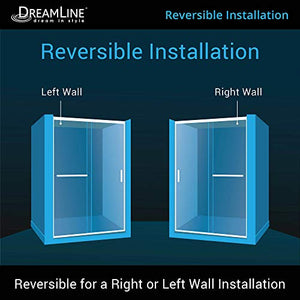 DreamLine Infinity-Z 50-54 in. W x 72 in. H Semi-Frameless Sliding Shower Door, Clear Glass in Brushed Nickel, SHDR-0954720-04