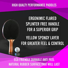Load image into Gallery viewer, JP WinLook Ping Pong Paddles Set of 4 - Premium Table Tennis Racket 4 Player Set; 8 Game Balls; Good Spin, Pingpong Accessories Racquets Bat Bundle Kit; Cover Case; Indoor Outdoor
