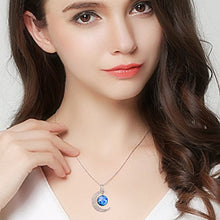 Load image into Gallery viewer, BriLove 925 Sterling Silver Necklace for Women -&quot;Taurus&quot; Galaxy Constellation Zodiac Horoscope Astrology 12 Crescent Moon Glass Bead Pendant Necklace
