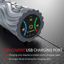 Load image into Gallery viewer, FITINDEX Vibrating Foam Roller 5-Speed , Next Generation Electric Foam Roller for Muscle Recovery, Fitness Deep Tissue Trigger Foam Roller for Post-Workout Pain Relief - Gray
