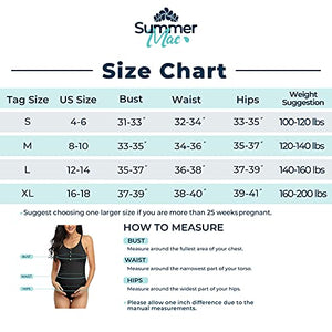 Summer Mae Maternity Swimsuit One Piece Bathing Suit Button Neck Cross Back Green S