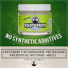 Load image into Gallery viewer, Uncle Harry&#39;s Peppermint Remineralizing Toothpaste | Natural Whitening Toothpaste Freshens Breath &amp; Promotes Enamel | Vegan Fluoride Free Toothpaste (4 Pack)
