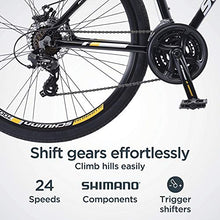 Load image into Gallery viewer, Schwinn GTX Elite Comfort Adult Hybrid Bike, Dual Sport Bicycle, 18-Inch Aluminum Frame, Black/Yellow
