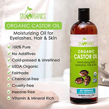 Load image into Gallery viewer, Castor Oil USDA Organic Cold-Pressed (16oz) 100% Pure Hexane-Free Castor Oil - Conditioning &amp; Healing, For Dry Skin, Hair Growth - For Skin, Hair Care, Eyelashes - Caster Oil By Sky Organics
