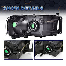 Load image into Gallery viewer, PIT66 Headlights, Compatible with 02-05 Dodge Ram 1500/03-05 Dodge Ram 2500 3500 Headlamp Assembly Accessories Left and Right Replacement Part Clear lens Black Housing Clear Reflector
