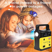 Load image into Gallery viewer, UPEOR Solar Generator Lighting System Portable Solar Power Generator Kit for Emergency Power Supply,Home &amp; Outdoor Camping,Including MP3&amp;FM Radio,Solar Panel,3 Sets LED Lights (Yellow)
