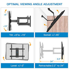 Load image into Gallery viewer, Corner TV Wall Mount Bracket Tilts, Swivels, Extends - Full Motion Articulating TV Mount for 26-55 Inch LED, LCD, 4K Flat Curved Screen TVs - Holds up to 99 Lbs, VESA 400x400 - Heavy Duty TV Bracket
