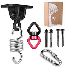 Load image into Gallery viewer, MDAIRC Heavy Duty Hanging Kit Swing Hangers and Hammock Spring and 360 Smooth Swing Swivel Spinner Kglobal Swivel Hook and Locking Snap Hooks for Wooden Sets，tire Swing Swivel, Seat Trapeze Yoga
