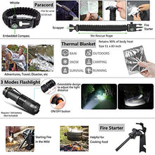Load image into Gallery viewer, Emergency Survival Kit 37 in 1, Survival Gear Tool Kit SOS Survival Tool Emergency Blanket Tactical Pen Flashlight Pliers Wire Saw for Wilderness Camping Hiking First Aid Survival Kit for Earthquake
