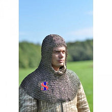 Load image into Gallery viewer, Souvenir India Chainmail Hood Chain Mail Coif 10 mm Flat Riveted MS – Medieval Armor
