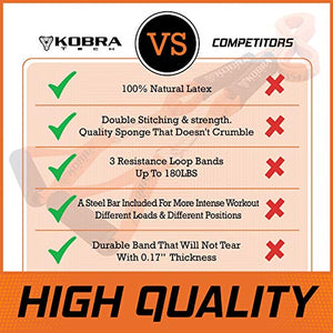 Kobra Tech The Ultimate Full-Workout Band Set Resistance Bands | Exercise Bands as Workout Equipment for Home Workouts |for Safe Workouts with Your Personal sterile Workout Equipment