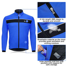 Load image into Gallery viewer, Souke Sports Men’s Winter Warm Cycling Jacket Windproof Running Water Resistant Thermal Breathable Softshell Windbreaker Reflective for Bike Riding Blue（Blue，X-Large)

