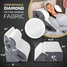 Load image into Gallery viewer, Luxone 5 Pcs Adjustable Relaxing System w/ Leg Elevation Pillow - Perfect Orthopedic Pillow Set for After Surgery - Memory Foam Bed Wedge Pillows for Back Support, Pain Relief &amp; Post Surgery Recovery
