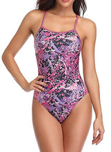 Load image into Gallery viewer, Adoretex Women's Splash Cross Back Swimsuit (FN035) - Purple Combo - 28
