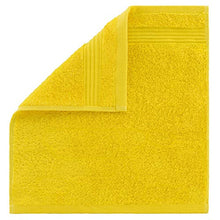 Load image into Gallery viewer, Luxury Turkish Cotton Washcloths for Easy Care, Extra Soft &amp; Absorbent, Fingertip Towels, 4 Pack Washcloth Set by United Home Textile, Lemon Yellow
