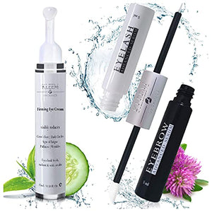 Eyelash Growth Serum for Longer and Fuller Eyelashes + Under Eye Cream Anti Aging Bags & Dark Circle Eye Treatment Bundle