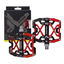 Load image into Gallery viewer, MZYRH Mountain Bike Pedals, Ultra Strong Colorful CNC Machined 9/16" Cycling Sealed 3 Bearing Pedals(Red 3 Bearings)
