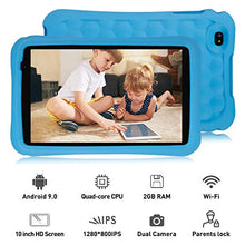 Load image into Gallery viewer, 10 Kids Tablet, 10.1&quot; Inch 1080p Full HD PC Android 9.0, 2GB+32 GB, Dual Camera Front 2MP+ Rear 5MP, Bluetooth and WiFi Blue Kid-Proof Case(Blue)
