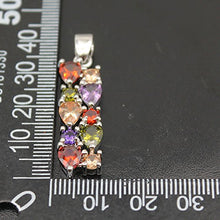 Load image into Gallery viewer, Multi Gemstone Pendants Garnet Amethyst Morganite Peridot Promise Wedding Party Necklaces Pendants (Silver Color)
