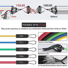 Load image into Gallery viewer, Donobi Resistance Bands Set, 150Lbs Workout Bands for Men Women Fitness,Natural Latex Tension Rope, Resistance Training Exercise Bands,Yoga-Pilates Office Home Gym Workout Fitness Equipment (150)
