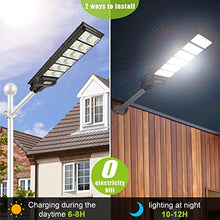 Load image into Gallery viewer, 500W Solar Street Light Outdoor Motion Sensor, 1000LED IP66 Waterproof Solar Security Flood Lights with Remote Control, Dusk to Dawn Solar LED Light Lamp for Garden,Yard,Basketball Court,Parking Lot
