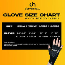 Load image into Gallery viewer, COPPER HEAL Arthritis Compression Gloves - Copper Glove for Rheumatoid Arthritis, Carpal Tunnel, RSI , Osteoarthritis &amp; Tendonitis - HALF Finger
