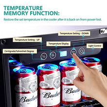 Load image into Gallery viewer, Kalamera 24 inch Beverage Refrigerator - 154 Cans Capacity Beverage Cooler- Fit Perfectly into 24" Space Built in Counter or Freestanding - for Soda, Water, Beer or Wine - For Kitchen or Bar with Blue Interior Light
