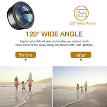 Load image into Gallery viewer, Phone Camera Lens,Upgraded 3 in 1 Phone Lens kit-198° Fisheye Lens + Macro Lens + 120° Wide Angle Lens,Clip on Cell Phone Lens Kits Compatible with iPhone,iPad,Most Android Phones and Smartphones
