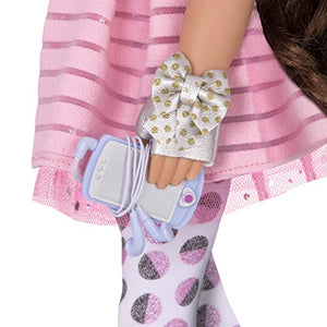 Glitter Girls by Battat - 14-inch Doll Clothes - Places To Go Purse & Accessory Set - Floral Hat, Music Player, Travel Mug, Bracelet - Toys for Kids Ages 3 & Up