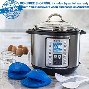 Yedi 9-in-1 Total Package Instant Programmable Pressure Cooker, 6 Quart, Deluxe Accessory kit, Recipes, Pressure Cook, Slow Cook, Rice Cooker, Yogurt Maker, Egg Cook, Sauté, Steamer, Stainless Steel