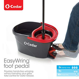 O-Cedar Easywring Microfiber Spin Mop & Bucket Floor Cleaning System with 2 Extra Refills