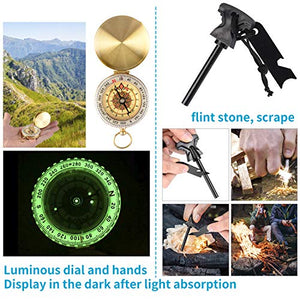 JINAGER Survival kit, Professional Emergency Survival gear 15 in 1, Upgraded Tactical Defense Tool for Hiking Camping Climbing Adventures, Emergency Tool Gift for Men Boy Car