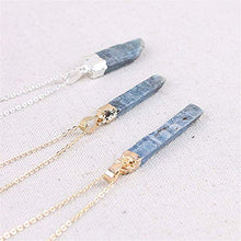 Load image into Gallery viewer, Raw Blue Kyanite Pendant Necklace Sliver/Gold Plated Natural Crystal Necklace

