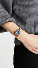 Load image into Gallery viewer, Tory Burch Women&#39;s The Evil Eye Bangle Watch, 24mm, Gold/Navy, One Size
