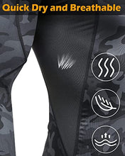 Load image into Gallery viewer, Milin Naco 3 Pack Men's Cool Dry Baselayer Tops Long Sleeve Compression Shirts-Black/White/Camo Black-L
