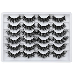 Newcally Curly Faux Mink Eyelashes 26 Pairs 4 Styles Mixed Natural Fluffy False Lashes Dramatic Thick Long Fake Eyelashes Multipack