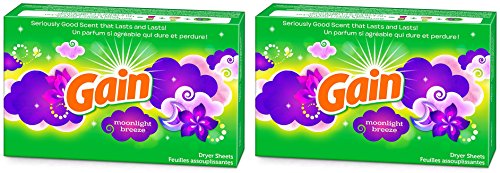 Gain Dryer Sheets - Moonlight Breeze - 60 Count Dryer Sheets Per Box - Pack of 2 Boxes