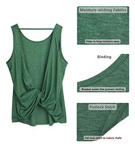 Load image into Gallery viewer, icyzone Workout Tank Tops for Women - Open Back Strappy Athletic Tanks, Yoga Tops, Gym Shirts(Pack of 2) (S, Charcoal/Army)
