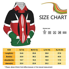 Load image into Gallery viewer, Kenya Flag Print Hoodies Kids 3D Print Sweatshirts Long Sleeve Pullover Hoodies with Pocket for Teen Boys and Girls Black
