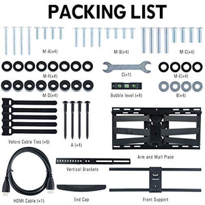 MOUNTUP TV Wall Mount, Full Motion TV Mounts for Most 47 to 90 Inch Flat Curved TVs Up to 154lbs, Wall Mount TV Bracket with Dual Articulating Arm, Max VESA 800x400, Fits 16" to 24” Stud