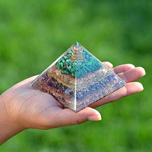 Load image into Gallery viewer, Orgonite Crystal Love Attraction Orgone Pyramid With Rose Quartz, Amethyst, Malachite – Crystals of Unconditional Love and Healing
