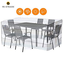 Load image into Gallery viewer, WJ eTrade Patio Furniture Covers, Waterproof UV Resistant for Medium Rectangular Outdoor Table Chairs Dining Set, 112x74x32inch, Striped
